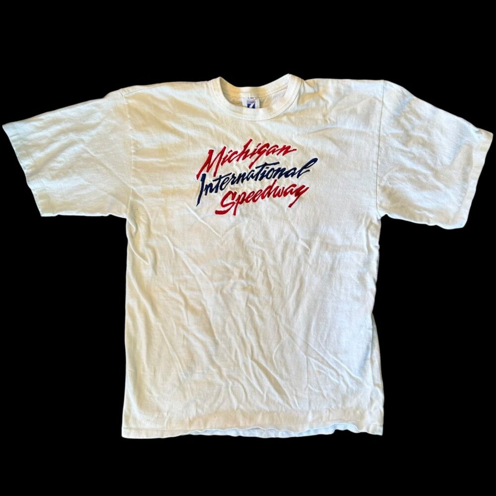 Vintage Michigan International Speedway Racing Embroidered Single Stitch Tee XL